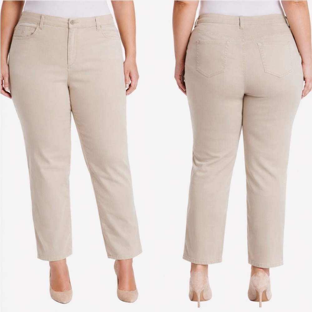 Gloria Vanderbilt Amanda perfect khaki plus size straight leg jeans size 18